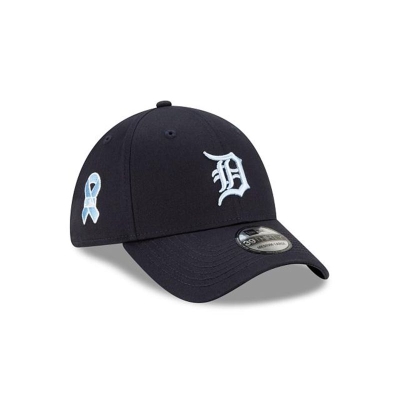 Blue Detroit Tigers Hat - New Era MLB Father's Day 39THIRTY Stretch Fit Caps USA2604395